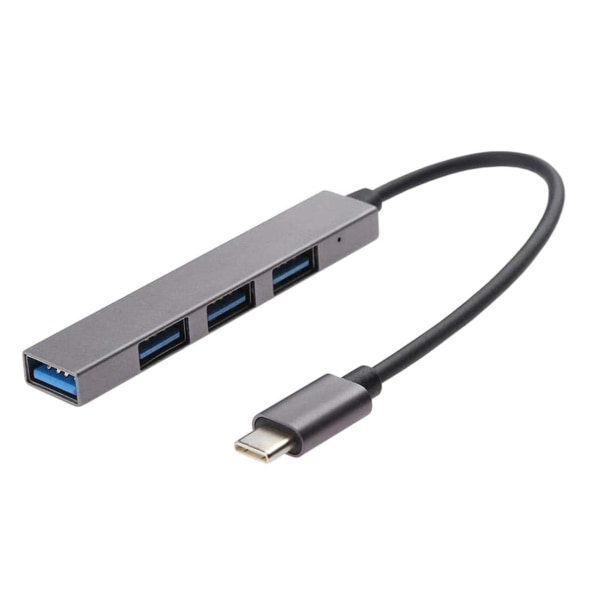 USB-C till USB-A-hubb med 4x portar grå