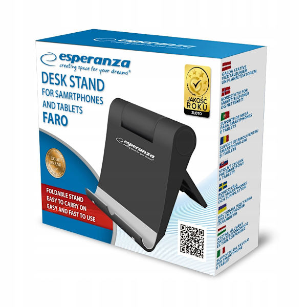 Bordstativ til mobiltelefon og tablet - sort Black