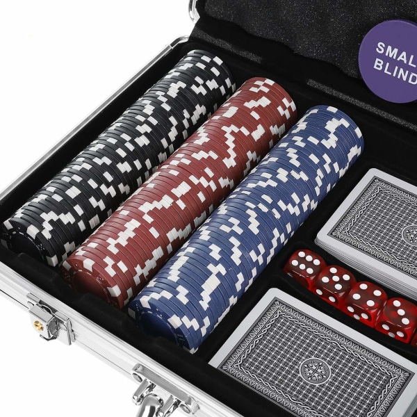 Pokersæt - 300 Jetoner Silver