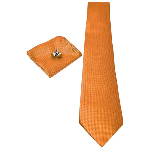 Kostym Accessoarer | Slips + Näsduk + Manschettknappar - Orange multifärg one size