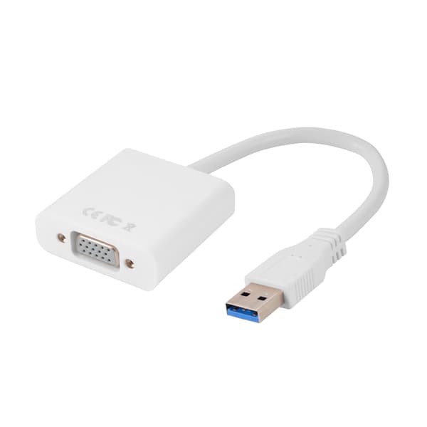 USB 3.0 til VGA Adapter - Hvid White