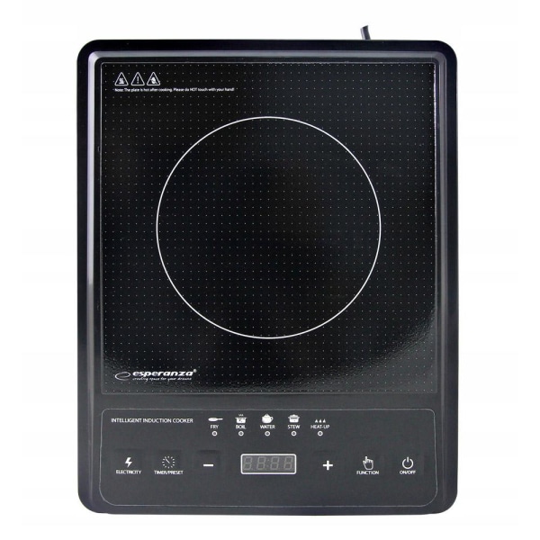 Esperanza - Elektrisk induktionsplade - 2000 W Sort