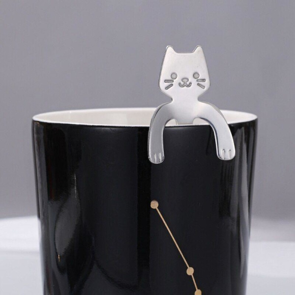 Kaffeske af rustfrit stål - sødt design Silver