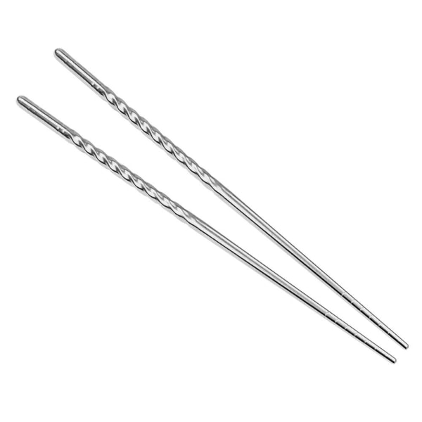 Långa Ätpinnar / Chopsticks i Rostfritt Stål - 38 cm Silver