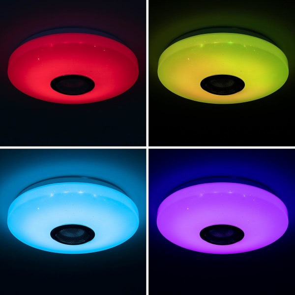 Taklampa LED med Högtalare - Olika Färger Vit