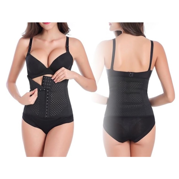 Træningskorset/Waist Trainer for Timeglasfigur, XXL, Sort Black XXL