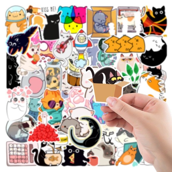 Pack med Klistermärken - Tecknade Katter multifärg
