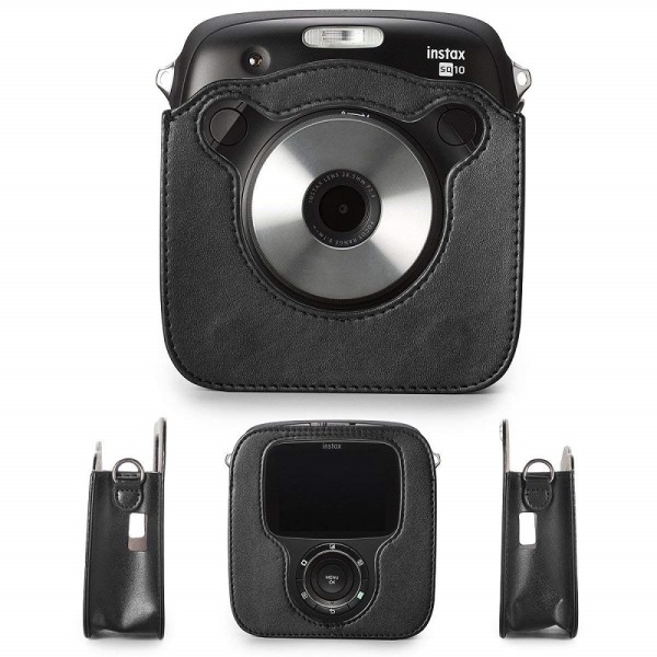 Kameraväska i PU Läder för Fujifilm Instax SQ10 - Svart Svart