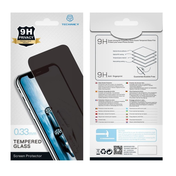 iPhone X/XS Privacy-Skärmskydd, Härdat Glas - 0.33 mm Transparent