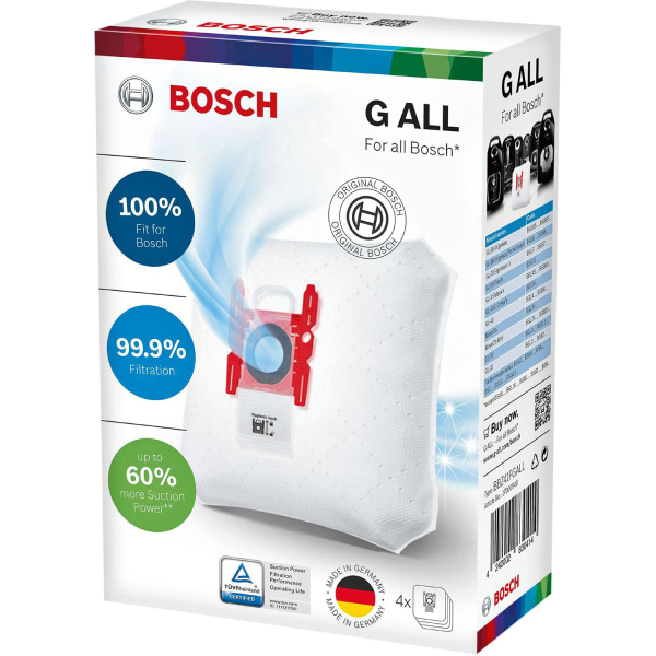 4x Dammsugarpåsar - Bosch G All Vit