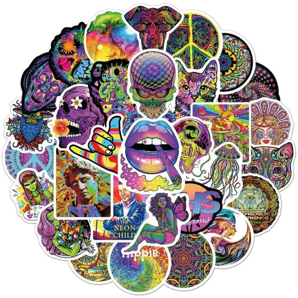 Tarrat - psykedeeliset kuviot - 50 kpl Multicolor
