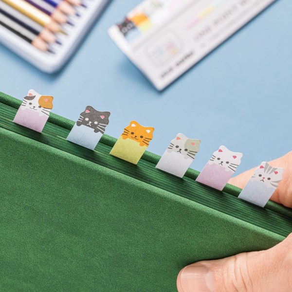 Klistermærke med sødt design - katte - 150 stk Multicolor