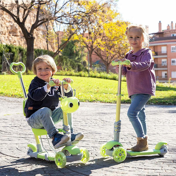 Sparkcykel för Barn 3-i-1 Grön