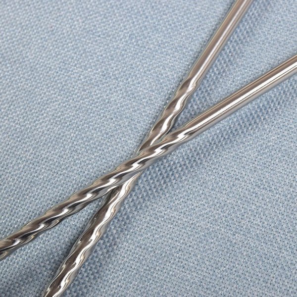 Långa Ätpinnar / Chopsticks i Rostfritt Stål - 38 cm Silver