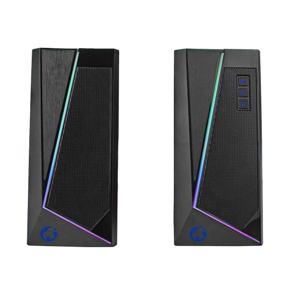 2x Computerhøjttalere, gaming - RGB Black