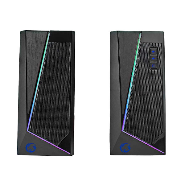 2x Datorhögtalare, Gaming - RGB Svart