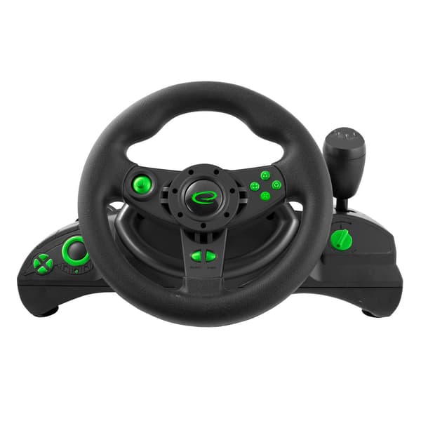 Esperanza - Gaming-ohjauspyörä ja polkimet PC/PS3 - Nitro Black