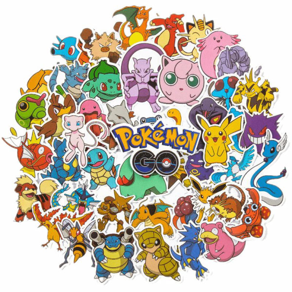 Klistermærker med Pokémon - 50 stk Multicolor