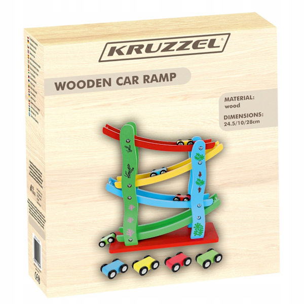 Puinen ramppi värikkäillä autoilla - 5 kpl Multicolor