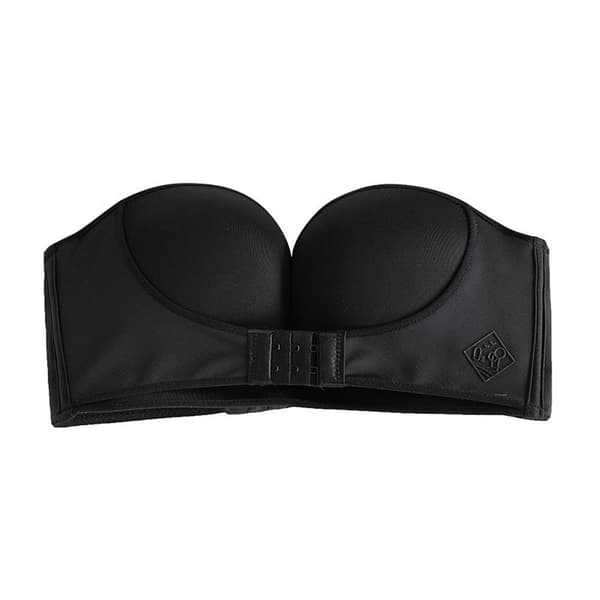 Axelbandslös Push Up-BH, Extra Framknäppning - Svart Black XS