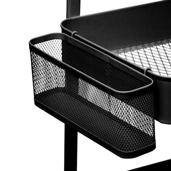 Vogn, metal - 3 niveauer - Sort Black