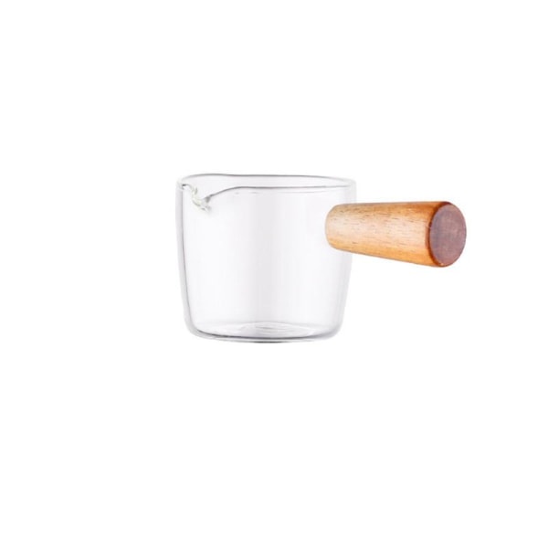 Glaskop med træhåndtag - 100 ml Transparent