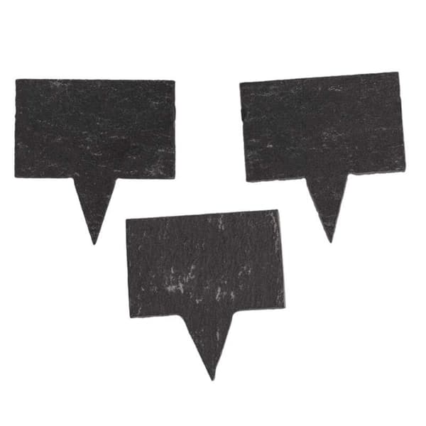 3x Liuskelevyä ja liitua kasveille Black