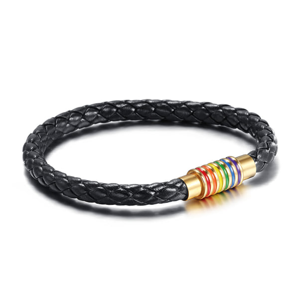 Pride Armband - Golden Rainbow - Magnetlås Guld one size