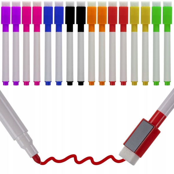 Märkpennor för Magnetiska Tavlor - 16 st - 8 Färger multifärg
