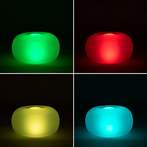 Ilmatäytteinen jakkara LED-valolla - Läpinäkyvä Transparent