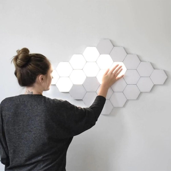 Hexagon Väggbelysning - 10 Moduler Vit