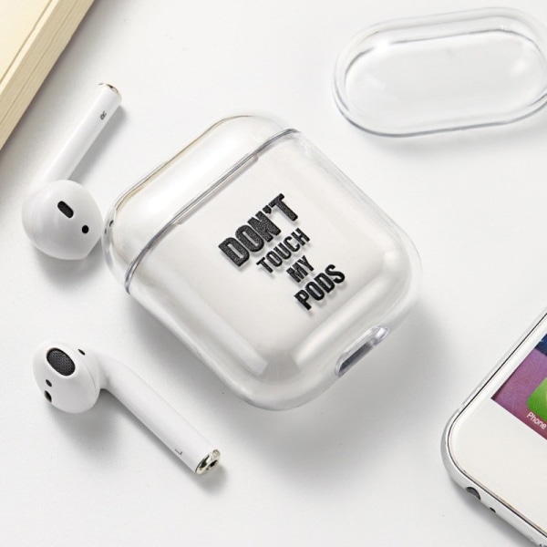 Skyddsfodral till AirPods - Text Transparent