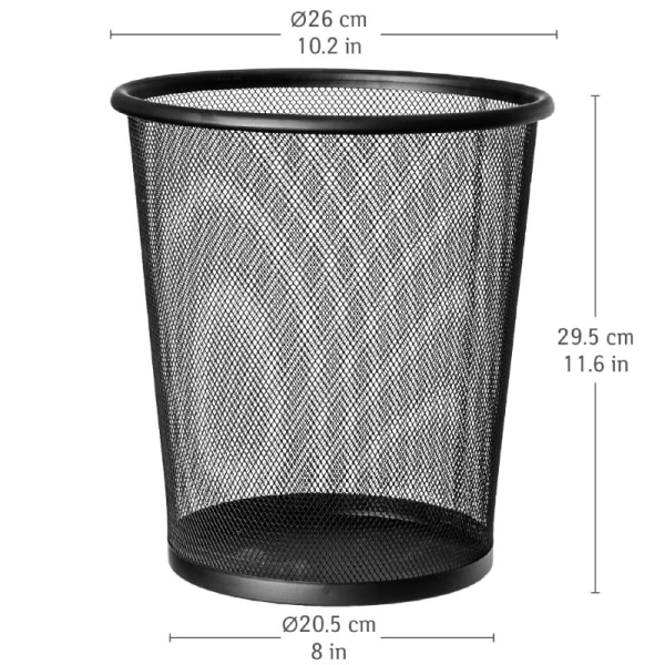 Tatkraft, Mesh - Papperskorg (12 L) Svart