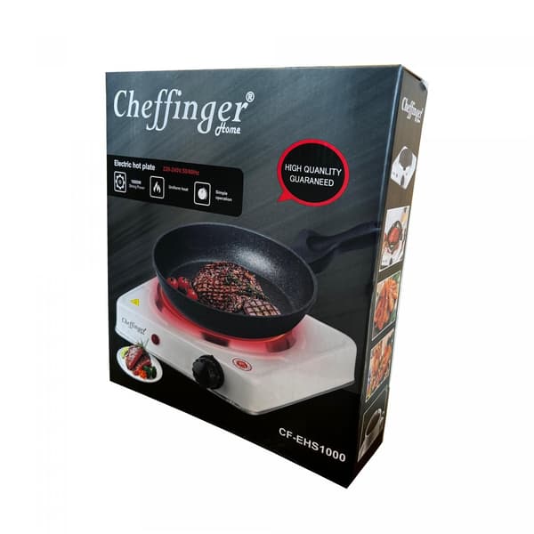 Cheffinger CF-EHS1000: 1000W elektrisk kogeplade - enkelt
