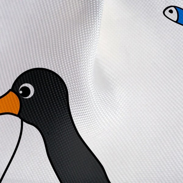 Duschdraperi med Pingviner - 180 x 180 cm Vit