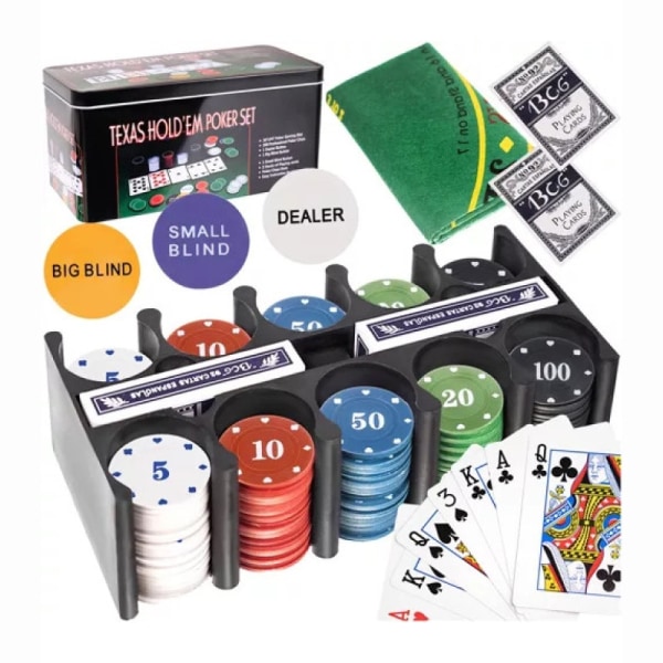 Pokersæt - 200 markører Multicolor