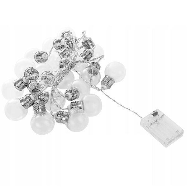 Ljusslinga med LED-Glödlampor - Batteridriven Transparent