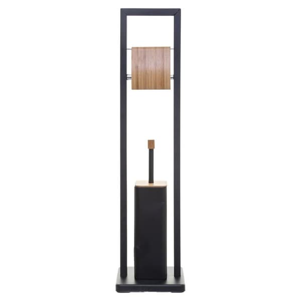 WC-paperirullan pidike vessaharjalla - musta / bambu Black