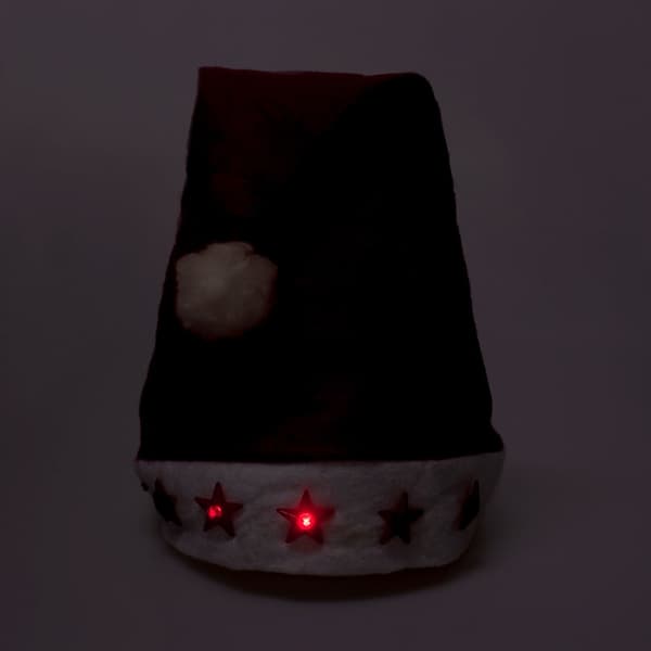 Julehue med Blinkende stjerner Red one size