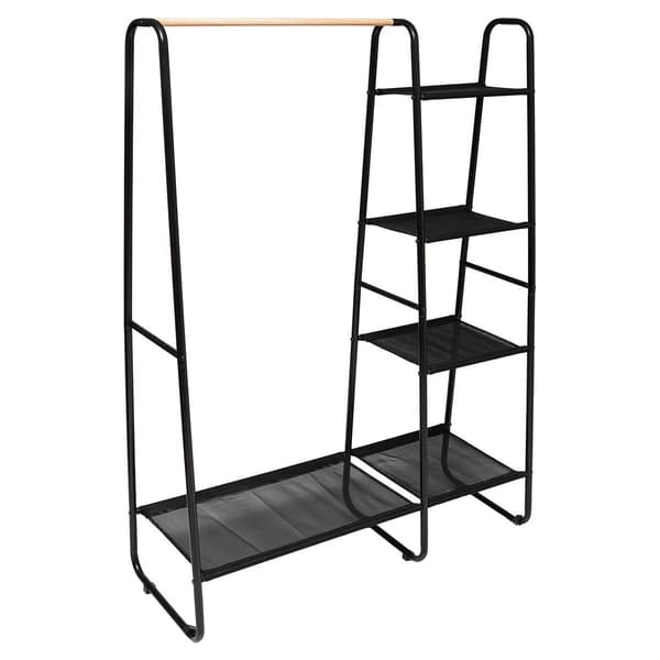 Tøjstativ med skostativ - Sort Black
