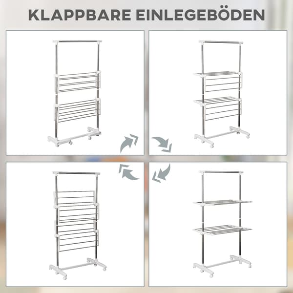 Vikbar Torktumlare med Sidovingar 2 Nivåer
