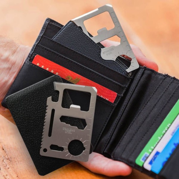 Credit Card Multitool - 11 Funktioner Silver