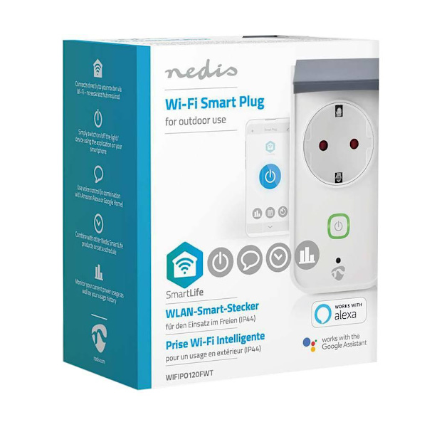 Älykäs Wi-Fi-liitin Ulkokäyttöön - Schuko tyyppi F White