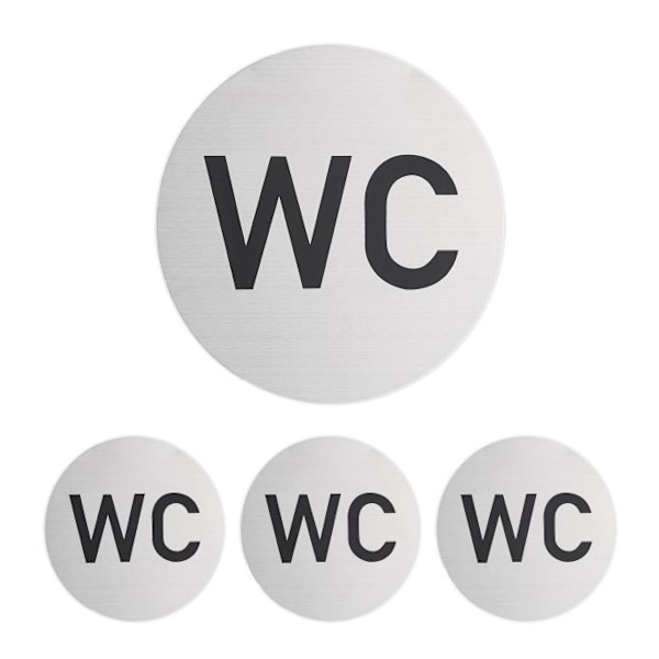 set med 4 självhäftande WC-skyltar