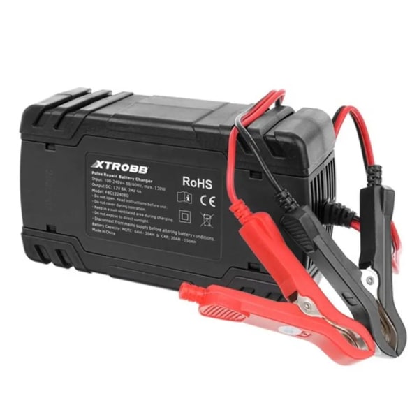 Automatisk Likriktare för 12V eller 24V Batteri Svart