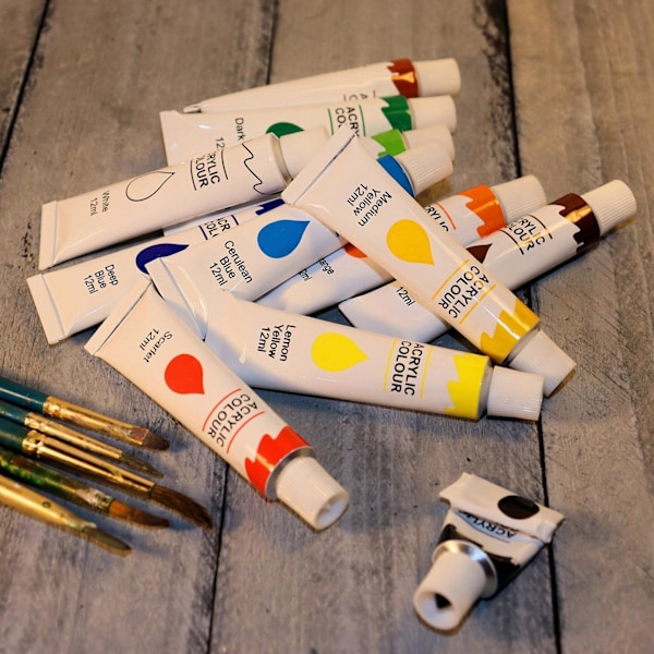 Akrylmaling - 24 stk - 12 ml Multicolor