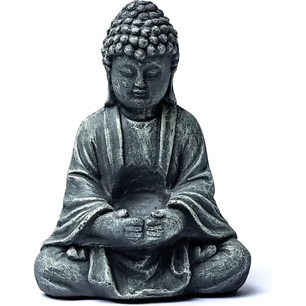 Buddha med lysestage Grey