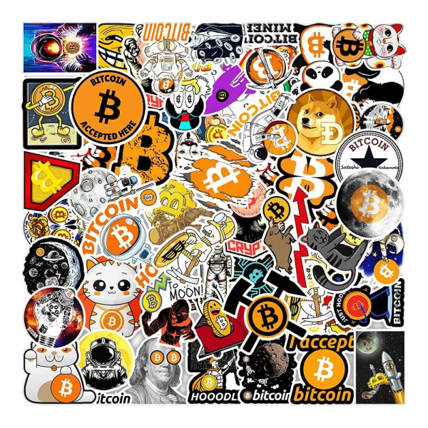 Pack med Klistermärken - Bitcoin multifärg