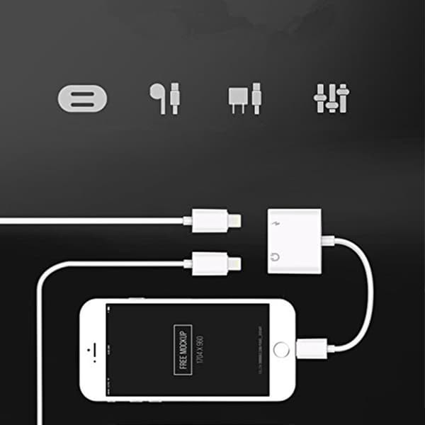 Splitter kompatibel med Apple - 2x Lightning Vit