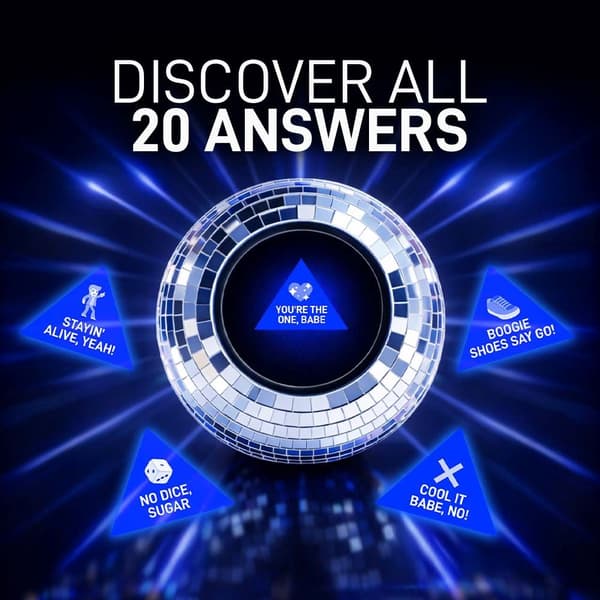 Disco Decision Maker Ball, 20 Retro Svar, ABS Glas